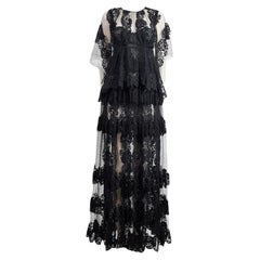 Dolce & Gabbana Primavera 2014 Look 46: maxi abito in pizzo nero