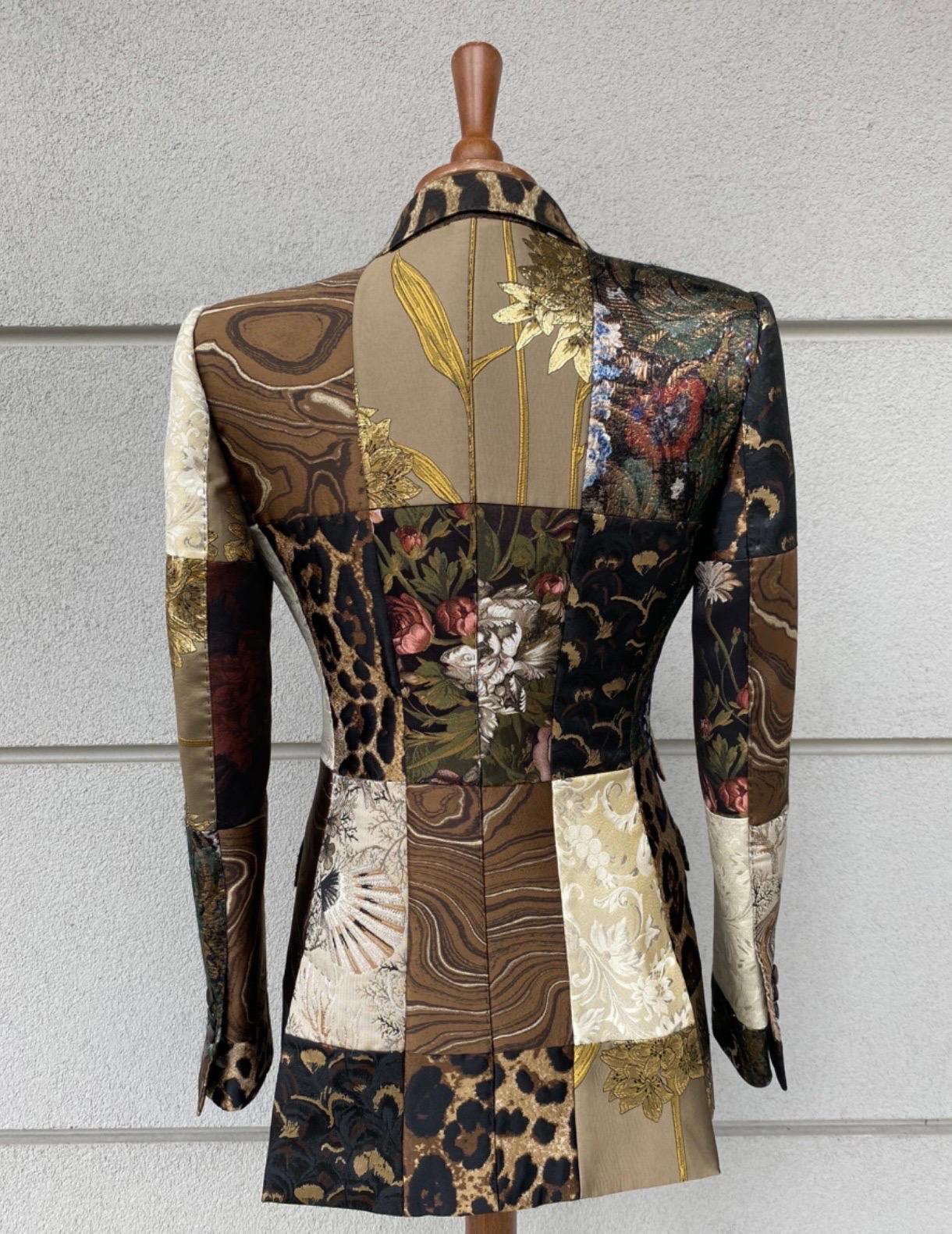 Black Dolce and Gabbana Spring 2021 mixed patchwork gilet and Jacket For Sale