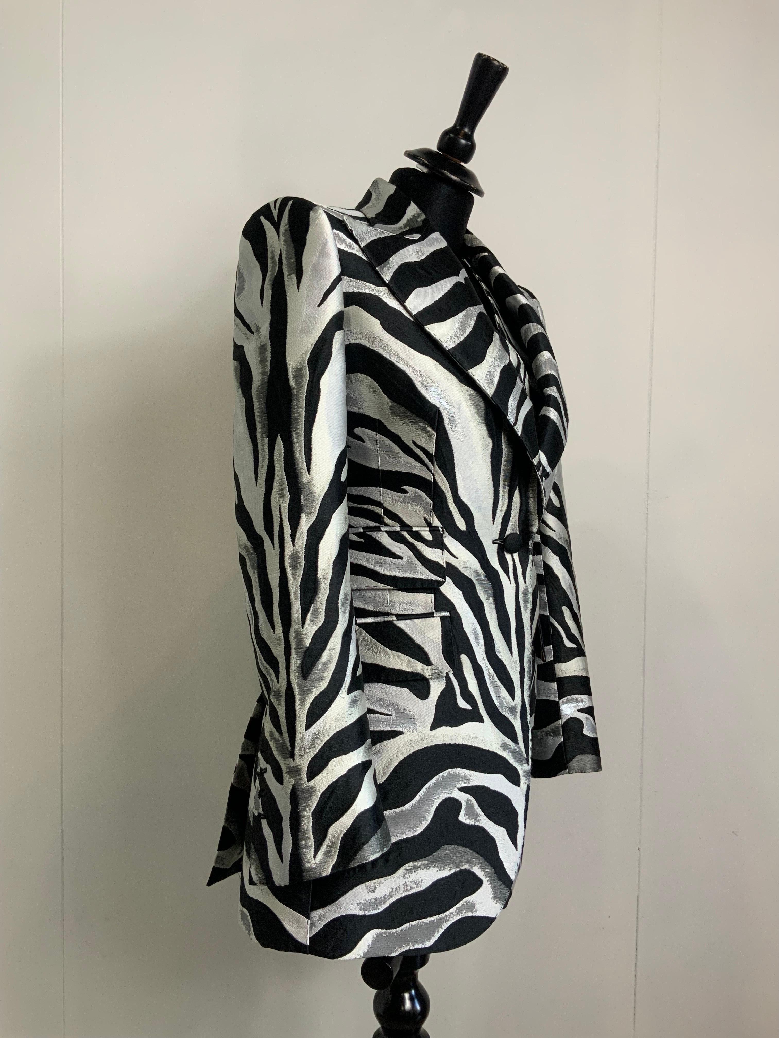 Dolce and Gabbana Spring 22 Zebra Jacket + Vest  In Excellent Condition For Sale In Carnate, IT
