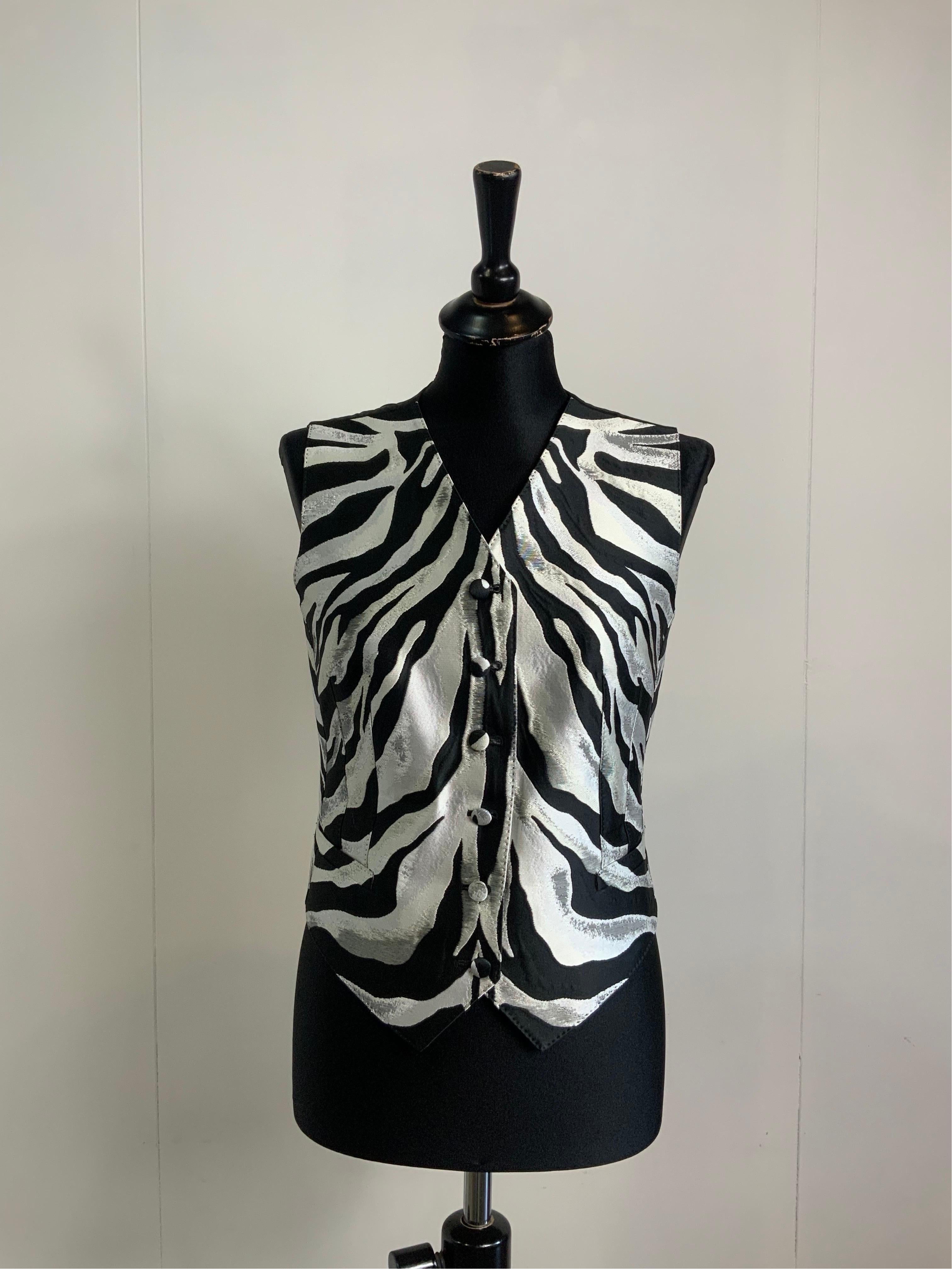 Dolce and Gabbana Spring 22 Zebra Jacket + Vest  For Sale 1