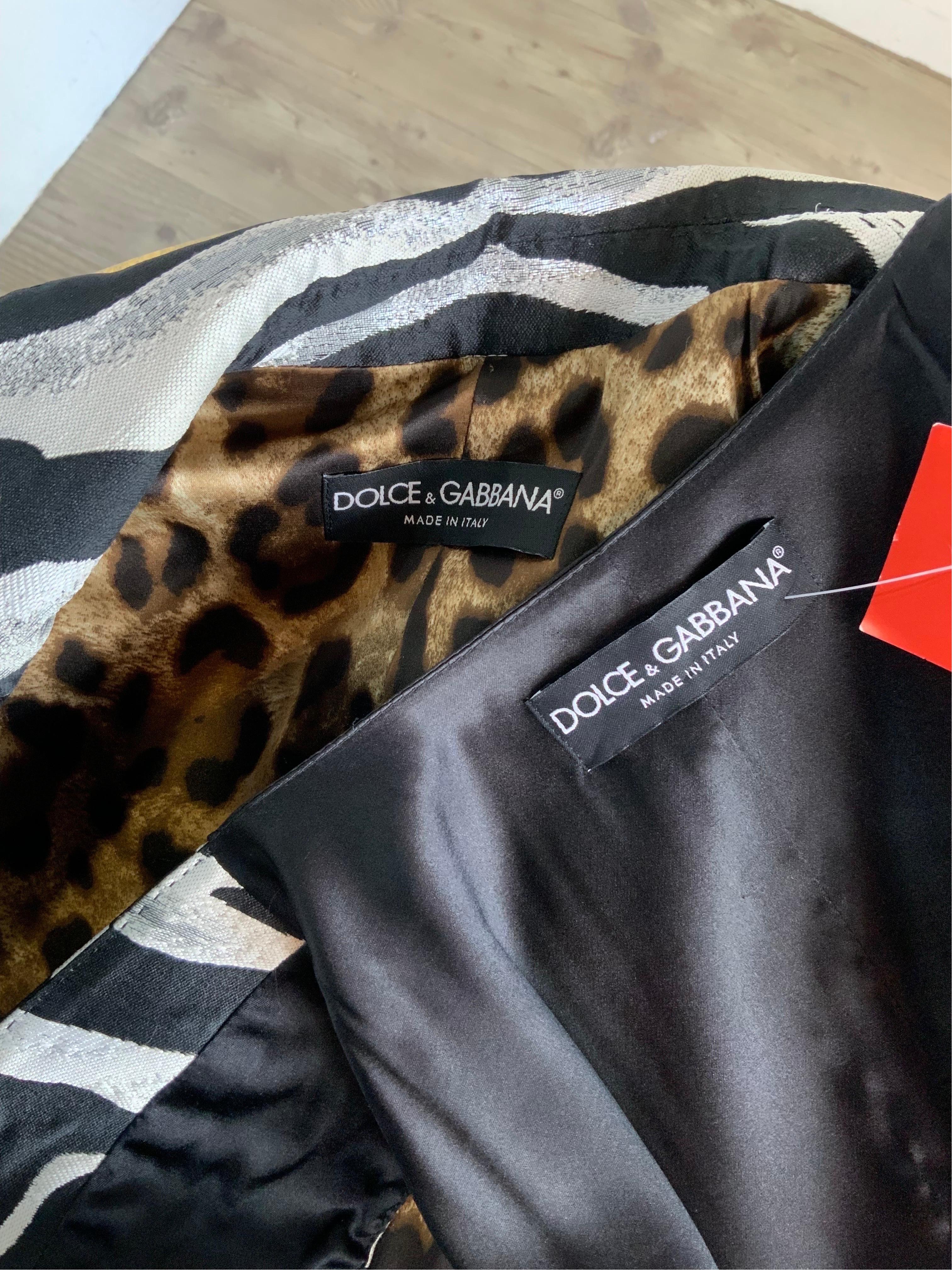 Dolce and Gabbana Spring 22 Zebra Jacket + Vest  For Sale 3
