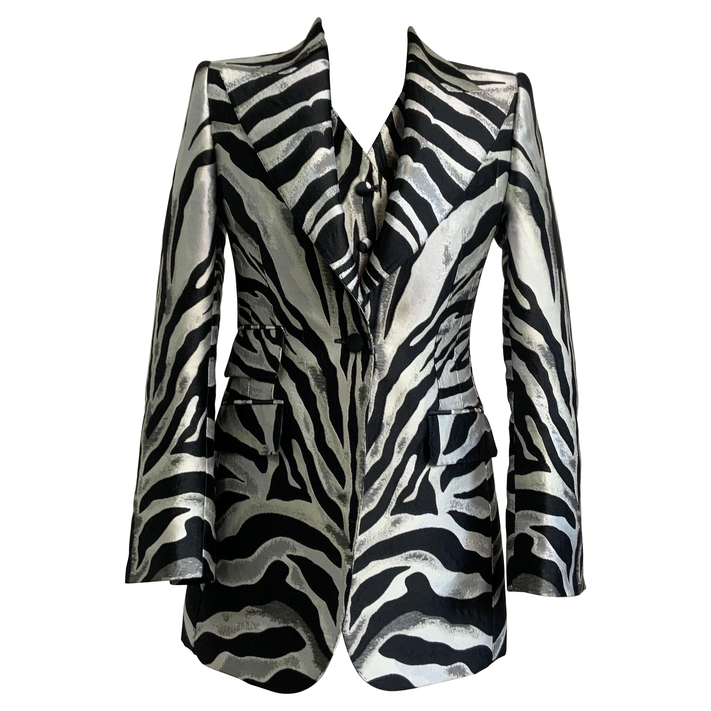 Dolce and Gabbana Spring 22 Zebra Jacket + Vest