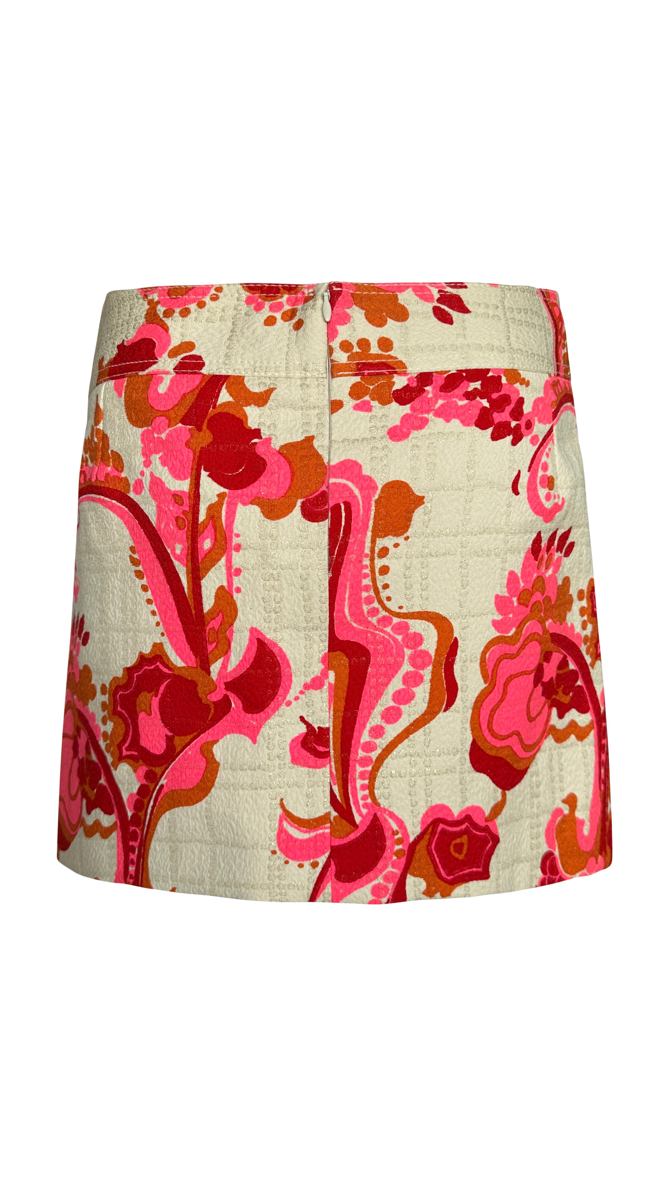 Women's Dolce and Gabbana ss 2004 runway embellished floral mini skirt 
