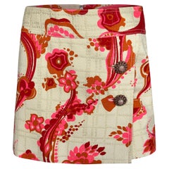 Dolce and Gabbana ss 2004 runway embellished floral mini skirt
