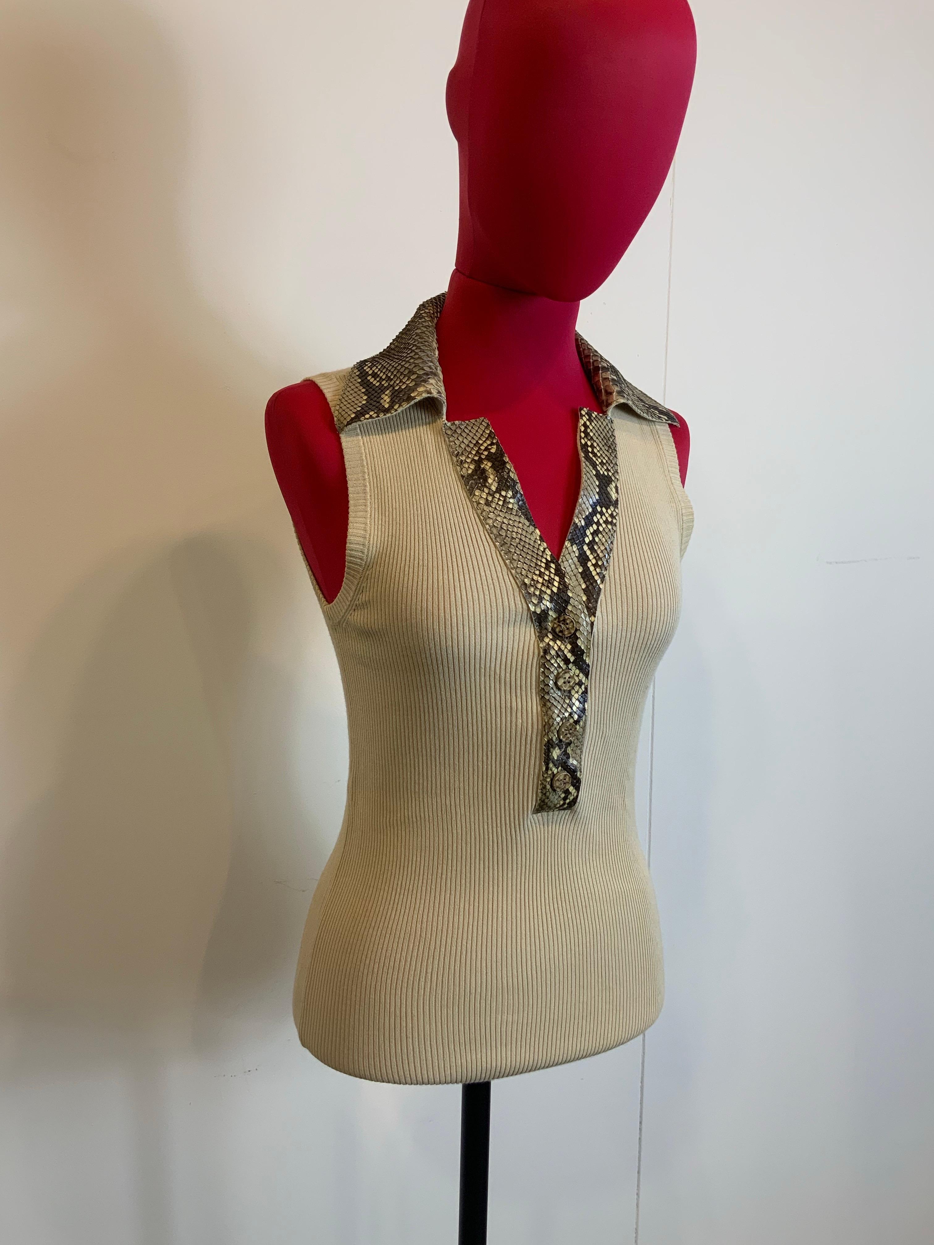 Brown Dolce and Gabbana SS 2005 Python Top For Sale