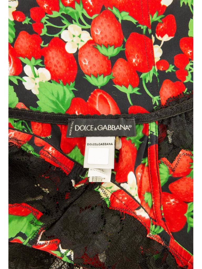Dolce and Gabbana Strawberry Printed Silk Camisole For Sale 2