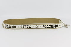 Dolce And Gabbana Studded Canvas And Leather Bag Strap