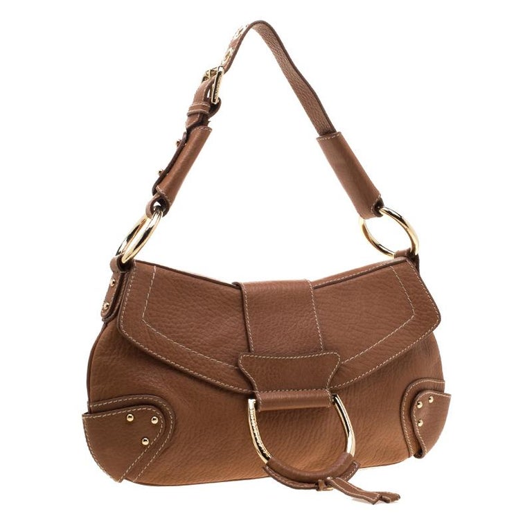 Dolce and Gabbana Tan Leather D-Ring Hobo For Sale at 1stDibs