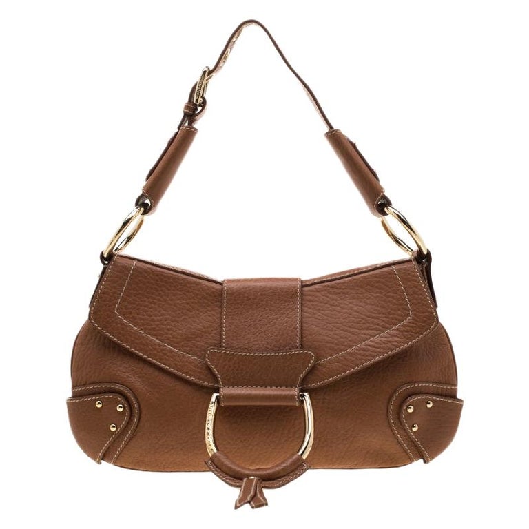 Dolce and Gabbana Tan Leather D-Ring Hobo For Sale at 1stDibs