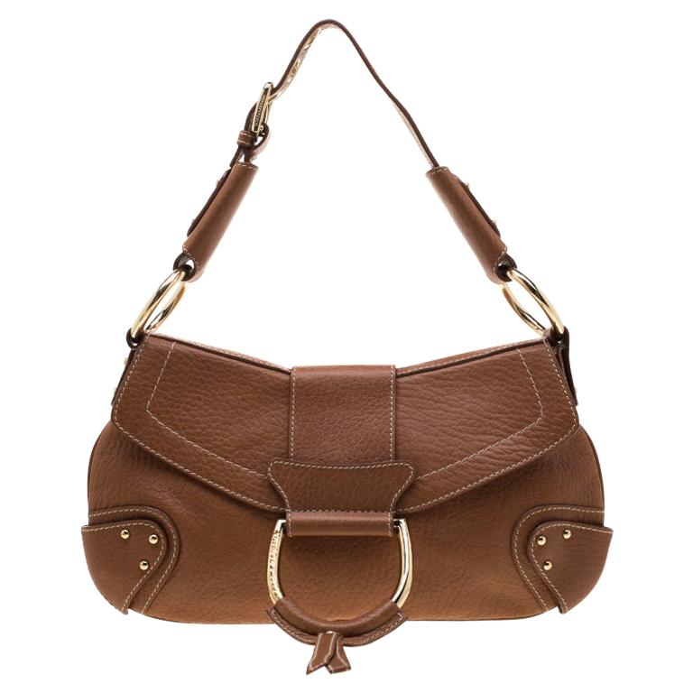 Dolce and Gabbana Tan Leather D-Ring Hobo For Sale at 1stDibs