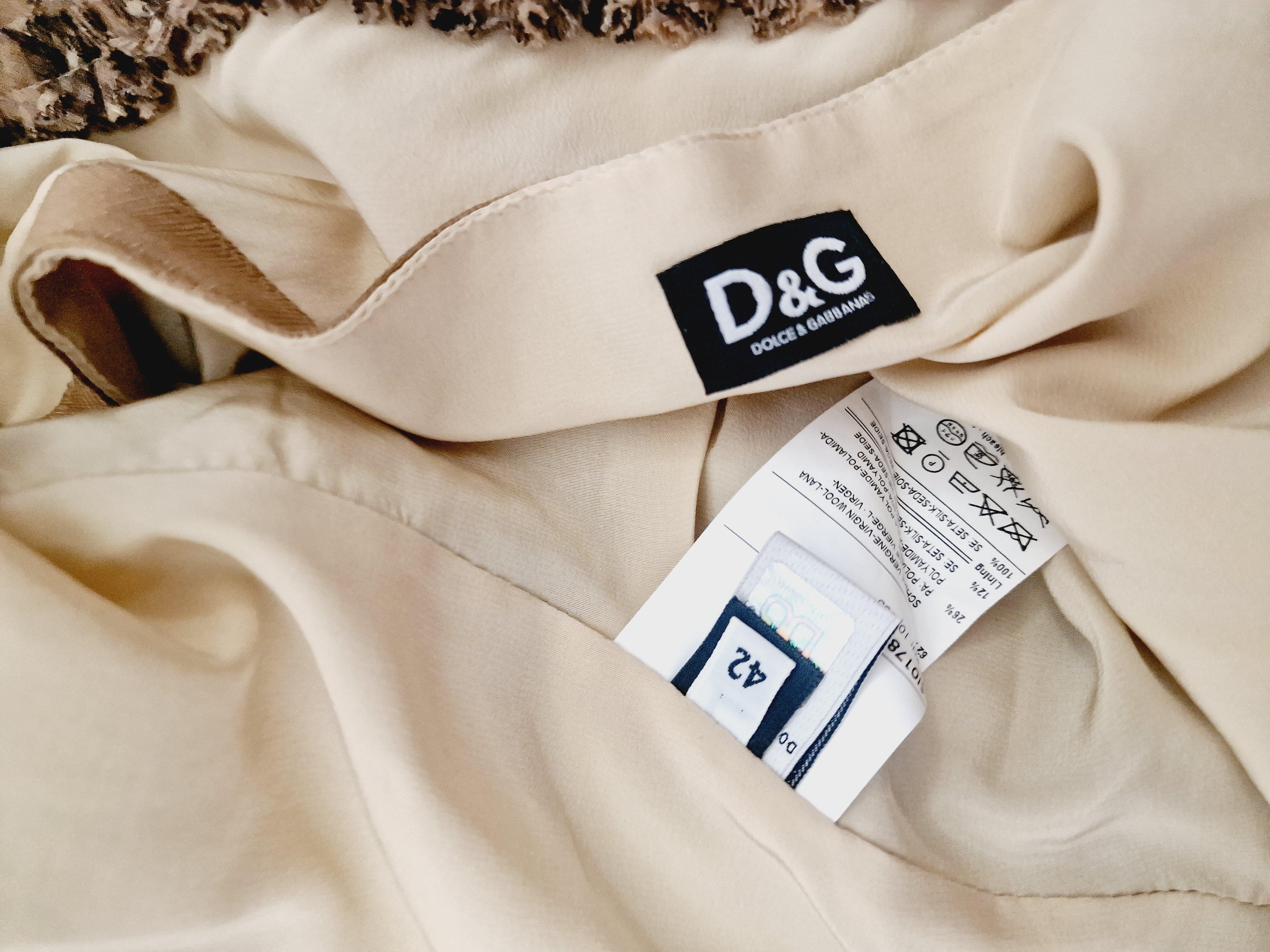 Dolce & GABANA Mini jupe en laine DOLCE & GABBANA D&G by DOLCE & Gabbana Tartan Trim Pleated Checked Brown Lace Wool 6