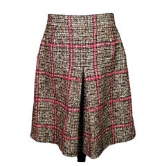 Dolce and Gabbana tweed pleat front skirt 