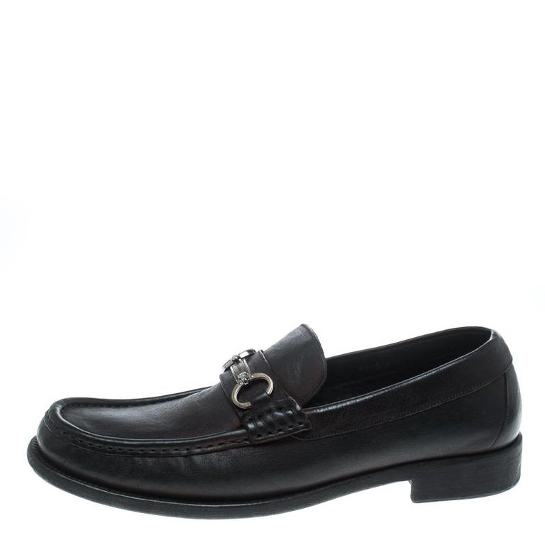 Dolce and Gabbana Vintage Brown Leather Loafers Size 43.5 For Sale at ...