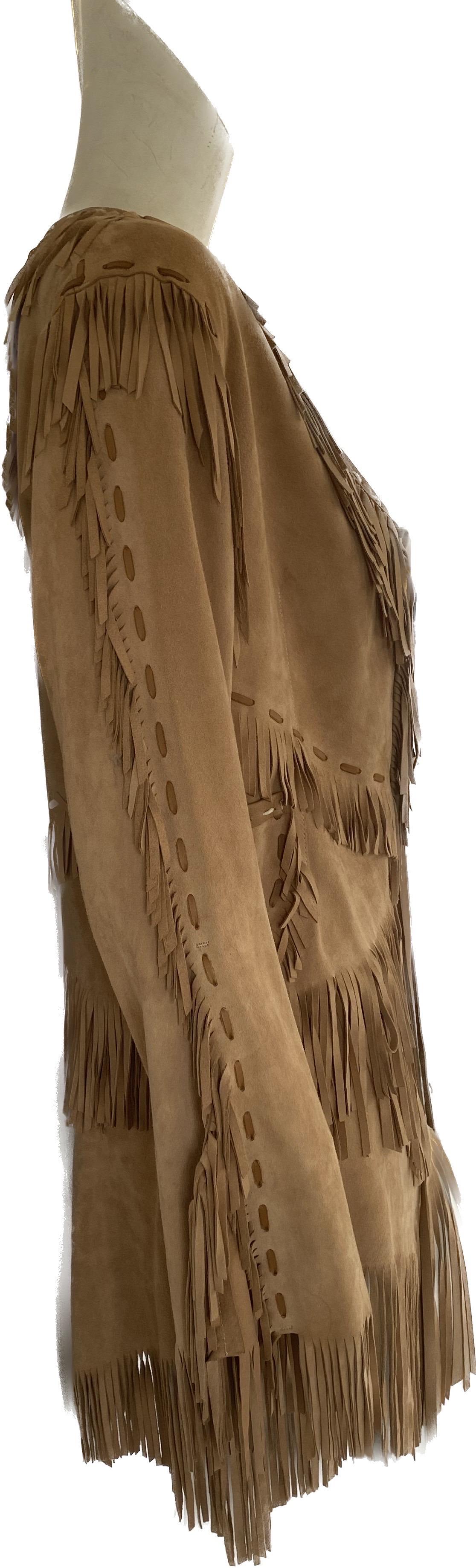 Dolce and Gabbana Vintage Y2K Fringe Suede Whip Stitch Skirt Suit 7