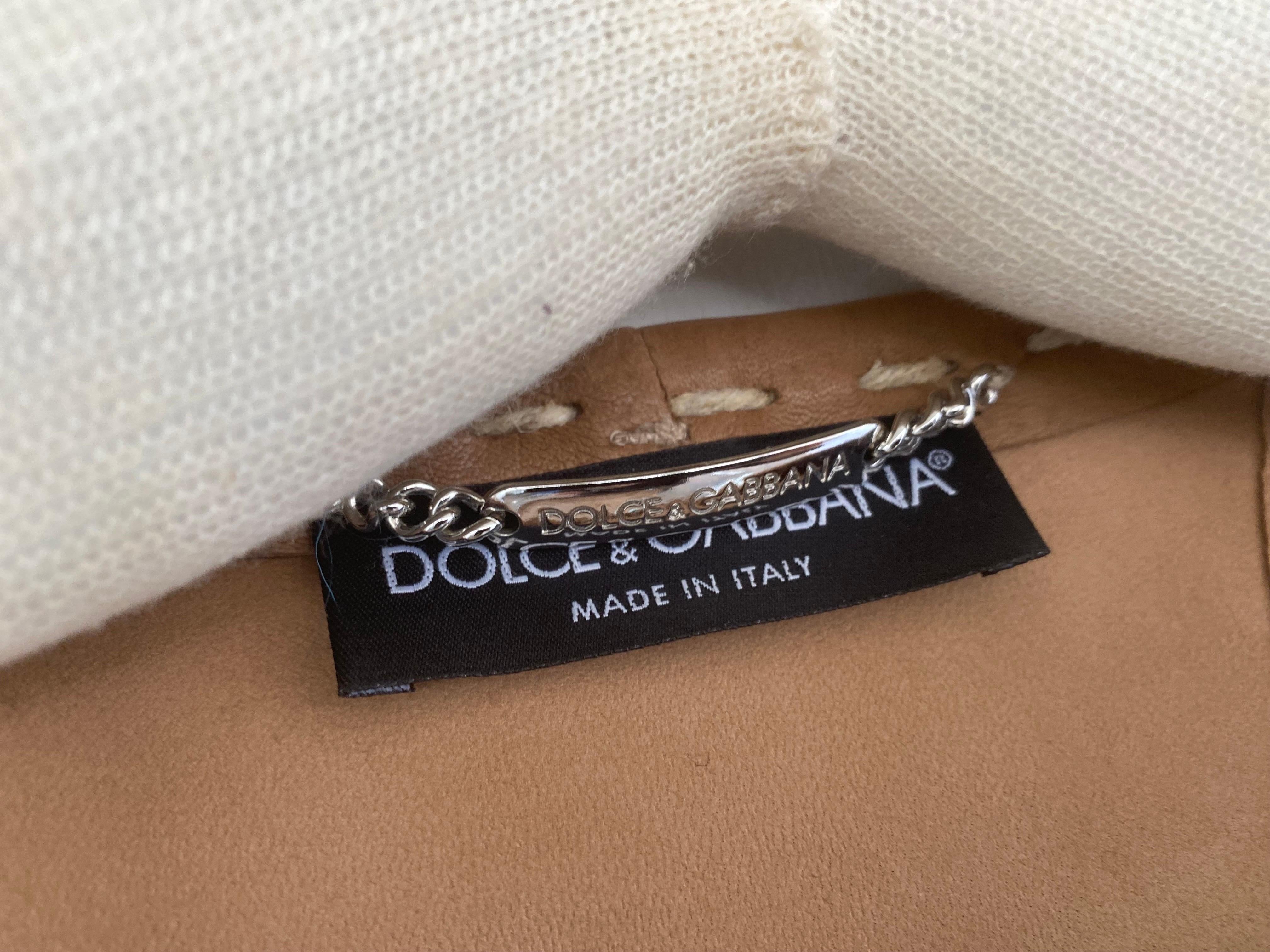 Dolce and Gabbana Vintage Y2K Fringe Suede Whip Stitch Skirt Suit 9