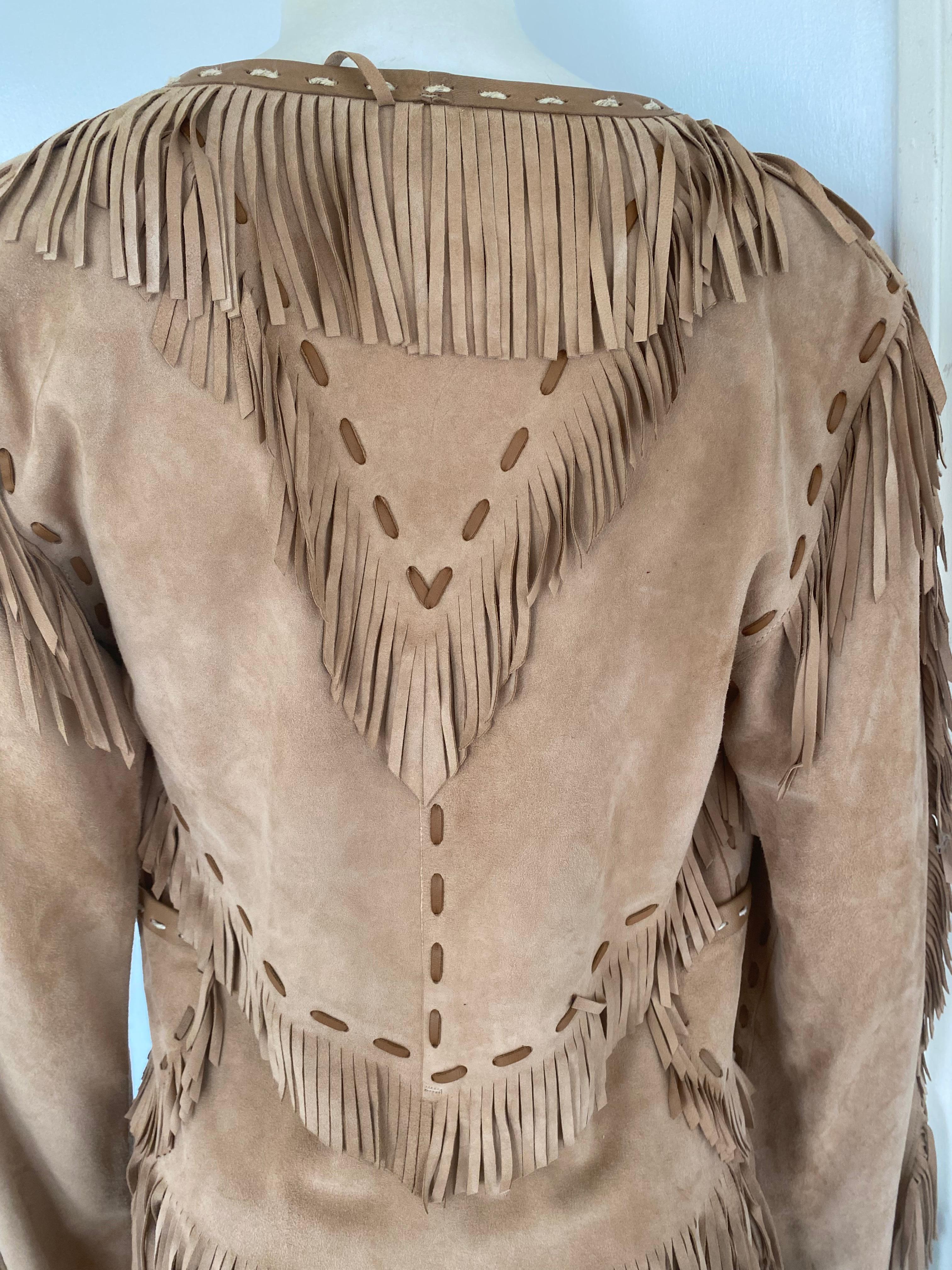 Dolce and Gabbana Vintage Y2K Fringe Suede Whip Stitch Skirt Suit 12