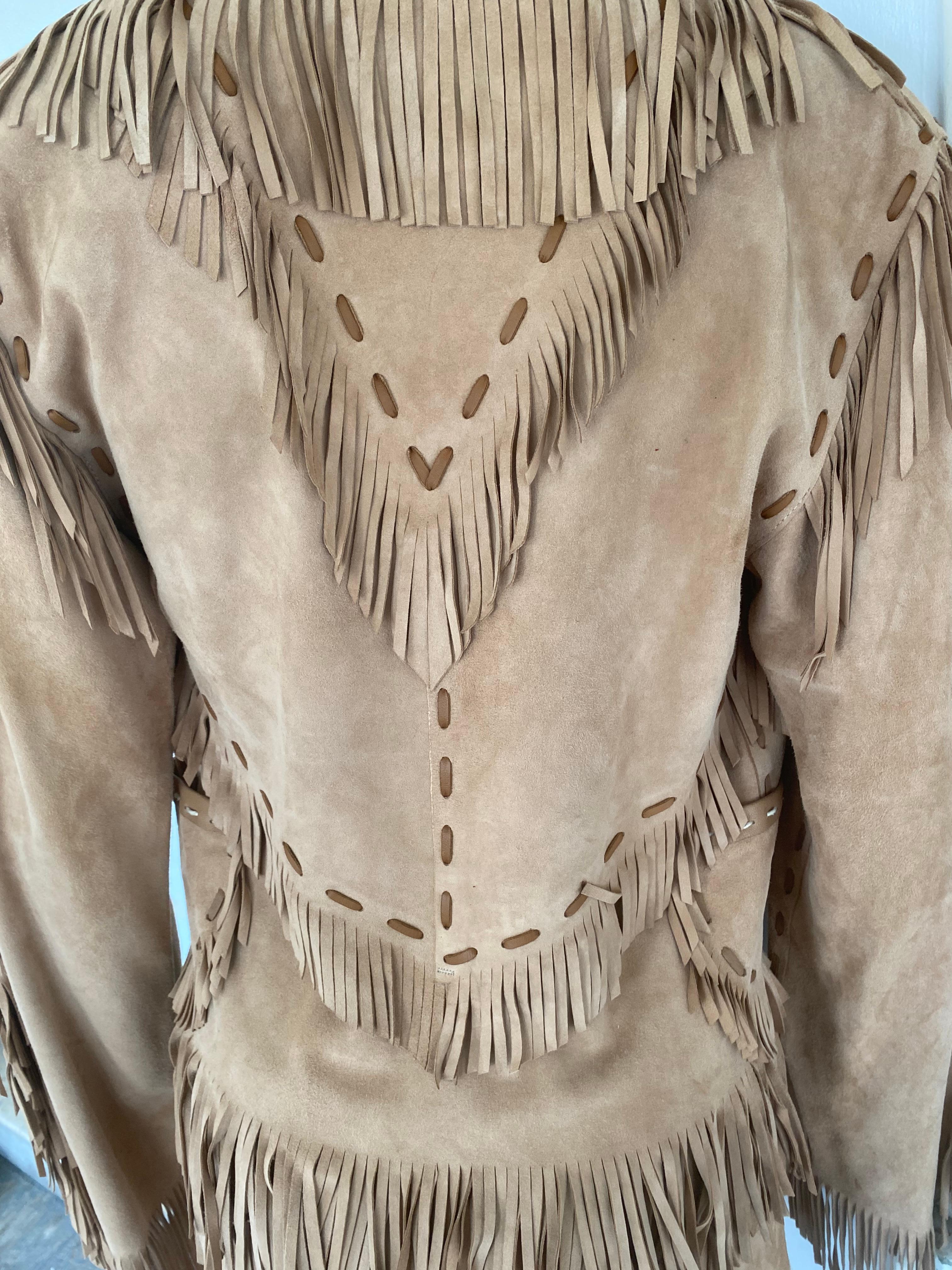 Dolce and Gabbana Vintage Y2K Fringe Suede Whip Stitch Skirt Suit 13