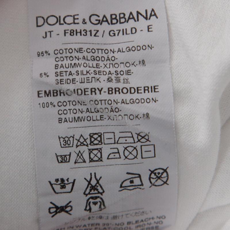 Dolce and Gabbana White Cotton Ti Amo Applique T Shirt S 1
