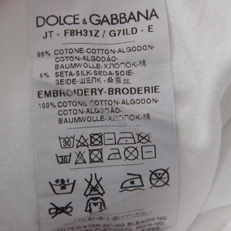 Dolce and Gabbana White Cotton Ti Amo Applique T Shirt S at 1stDibs