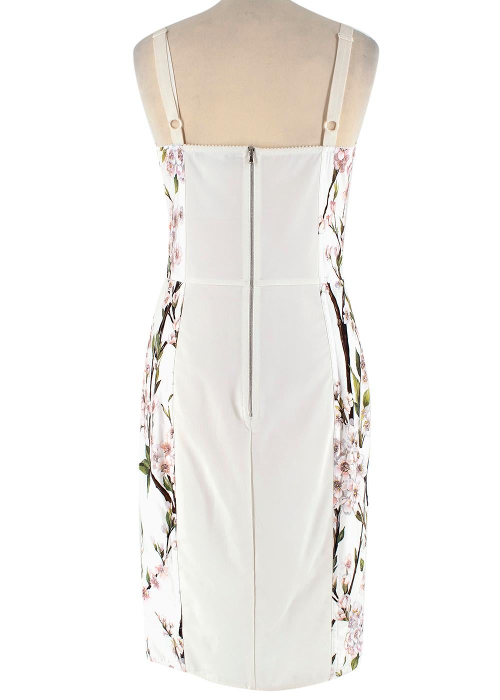 Dolce and Gabbana White Floral Bustier Dress - Size US 4 For Sale 2