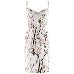Dolce and Gabbana White Floral Bustier Dress - Size US 4