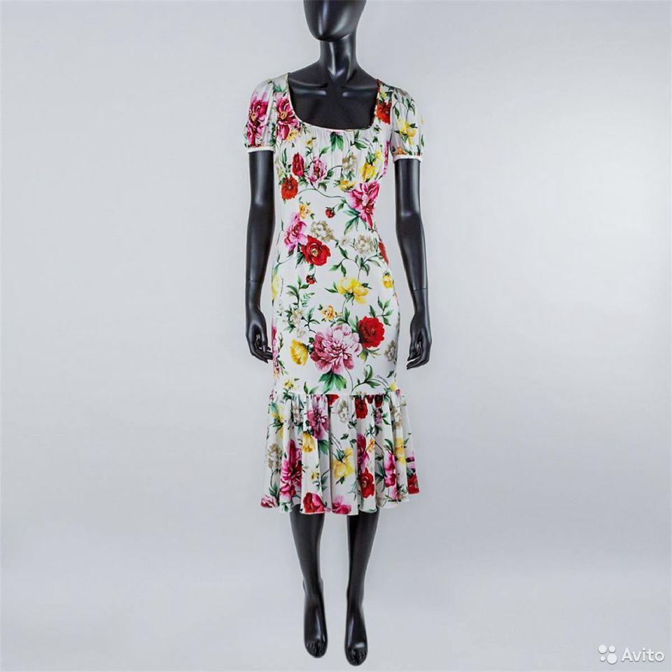 DOLCE and GABBANA WHITE FLORAL SILK DRESS size 38 - S at 1stDibs