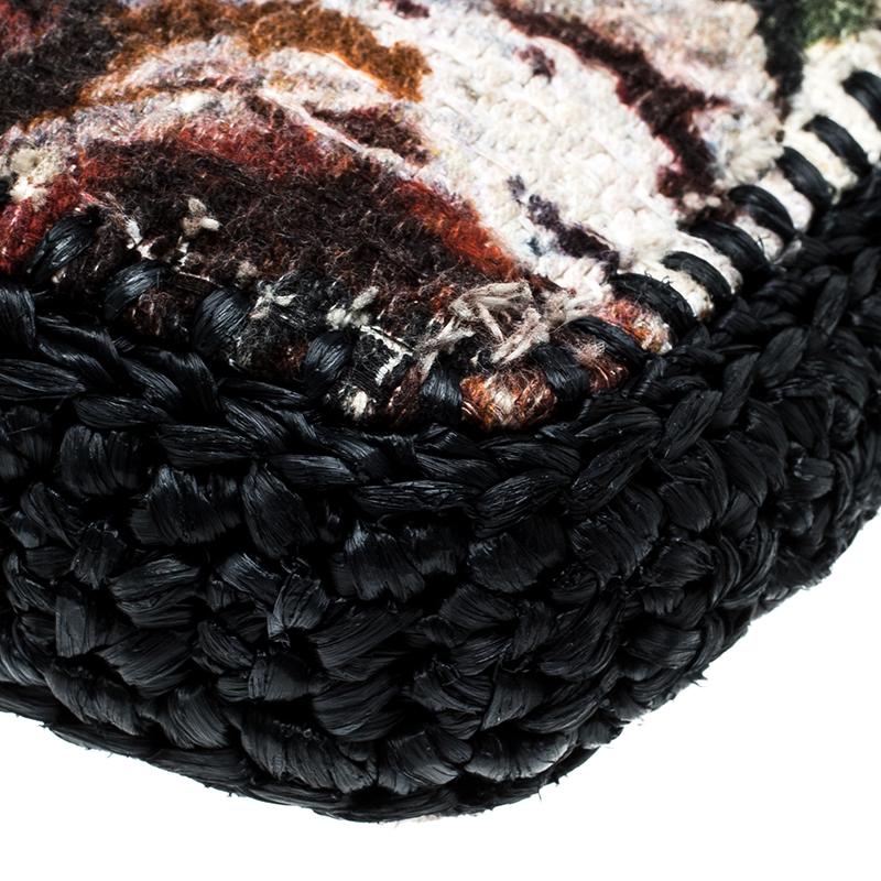 Dolce and Gabbana Woven Fabric and Raffia Shoulder Bag 5