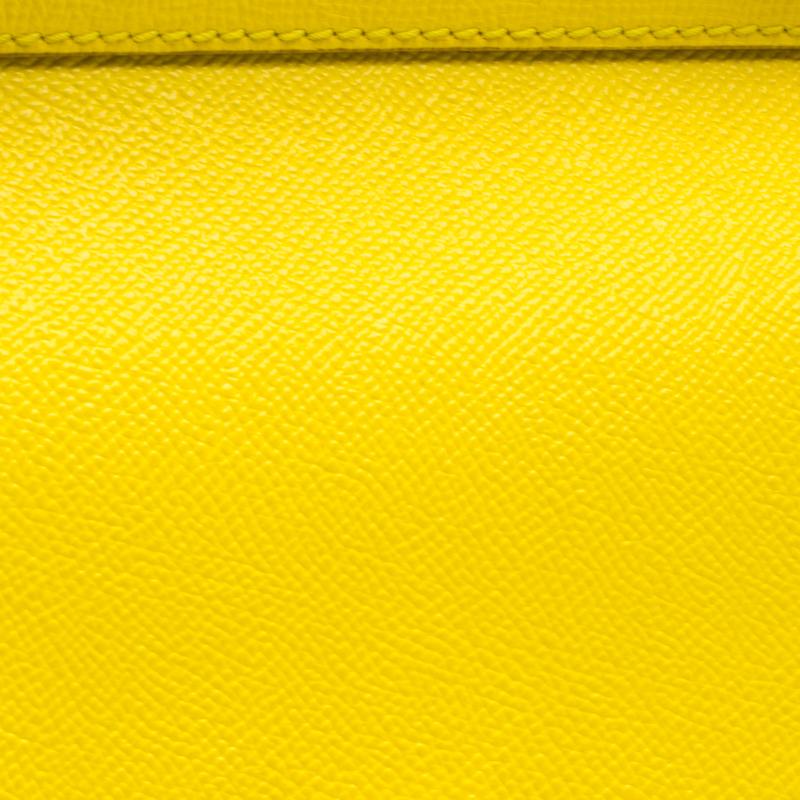 Dolce and Gabbana Yellow Leather Medium Miss Sicily Tote 4