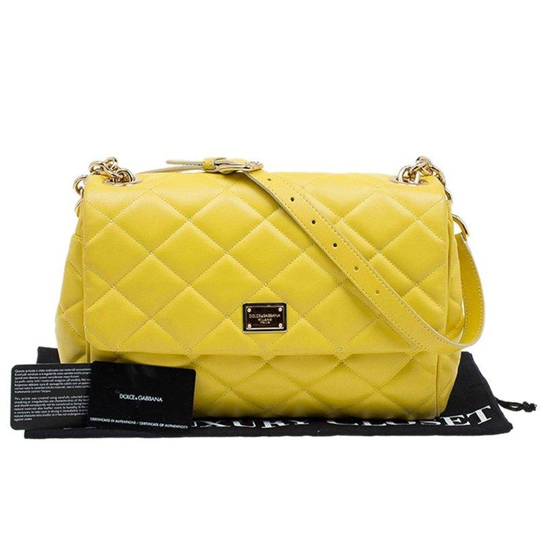 Dolce and Gabbana Yellow Quilted Leather Miss Kate Shoulder Bag For ...