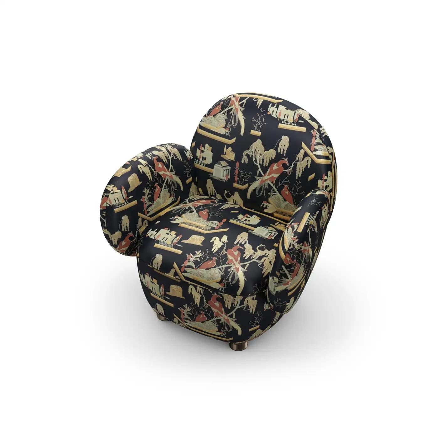 Contemporary Dolce Armchair with Plush Dedar Fabric by Matteo Cibic For Sale