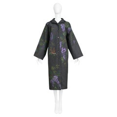 Dolce Charcoal Grey Birds & Flowers Hand Painted Coat
