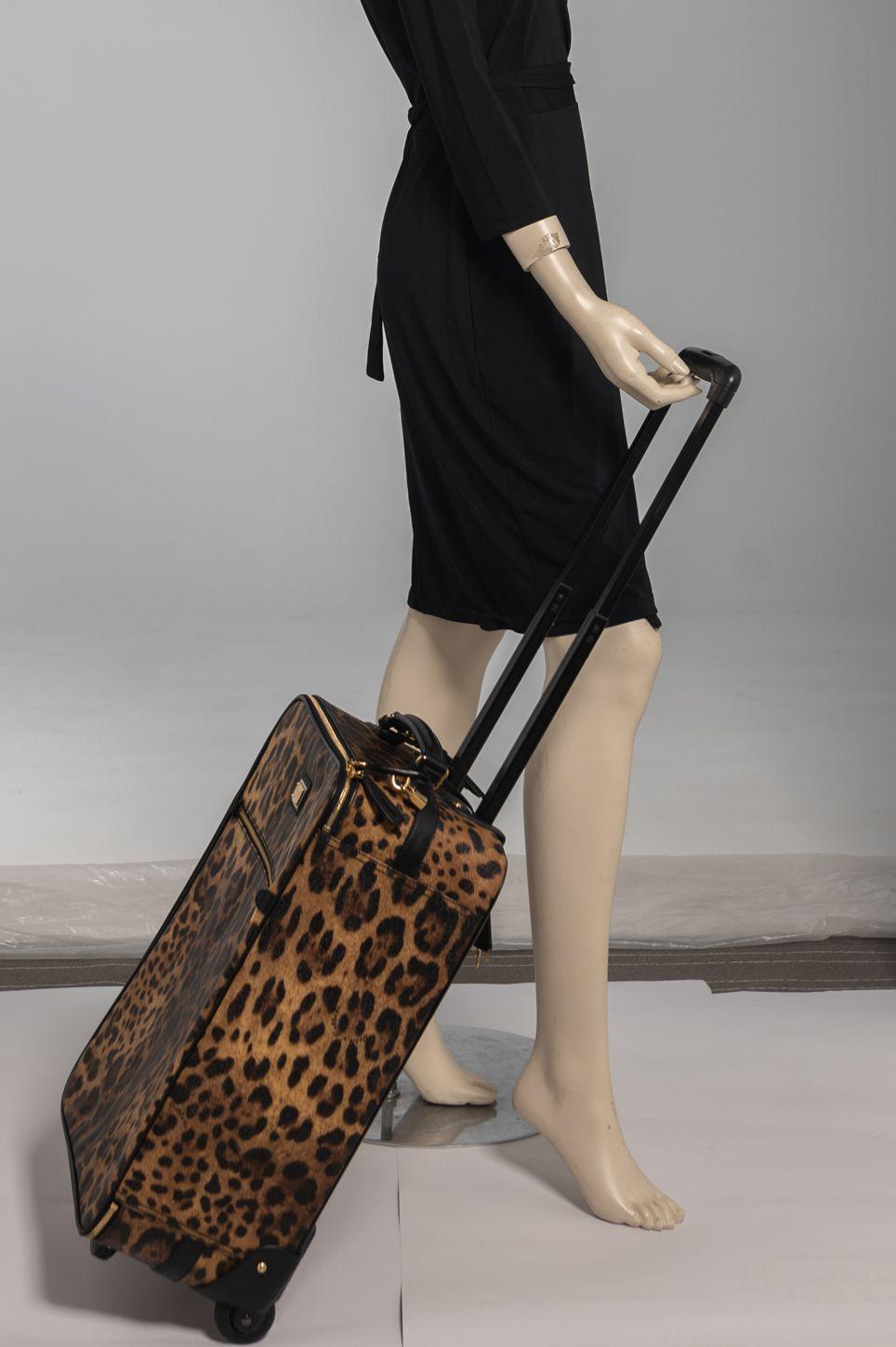 Dolce Cheetah Print Carry On Luggage In Excellent Condition For Sale In West Hollywood, CA