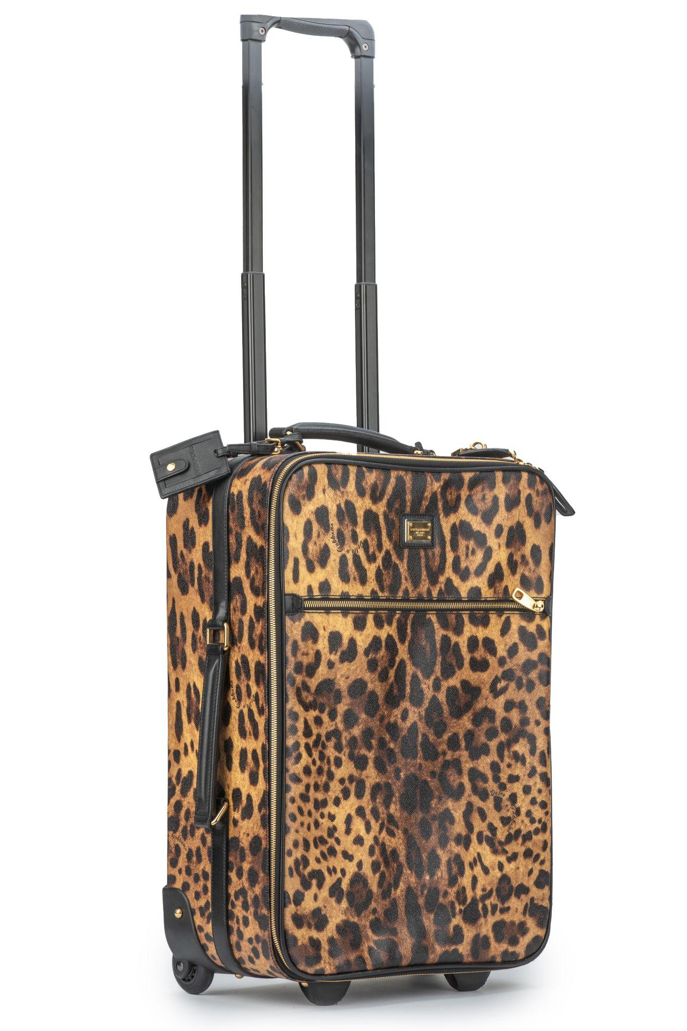Dolce Tragetasche mit Cheetah-Druck auf Gepäck im Angebot 1