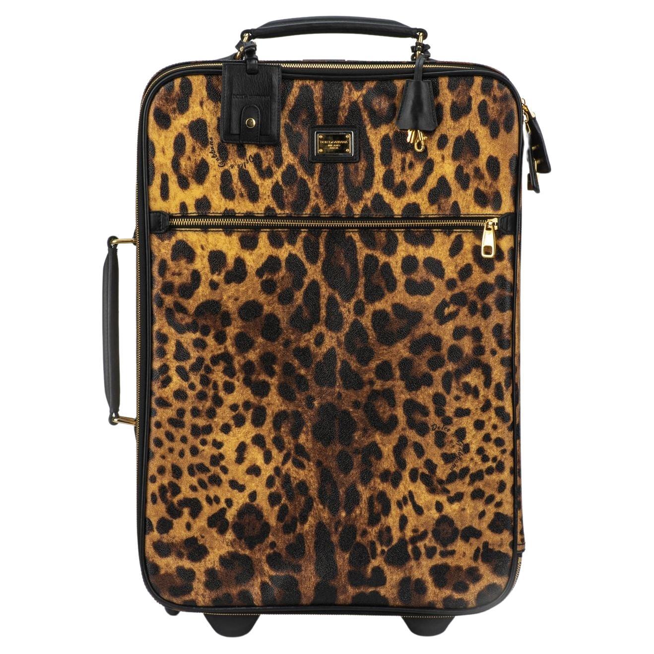 Dolce Tragetasche mit Cheetah-Druck auf Gepäck im Angebot