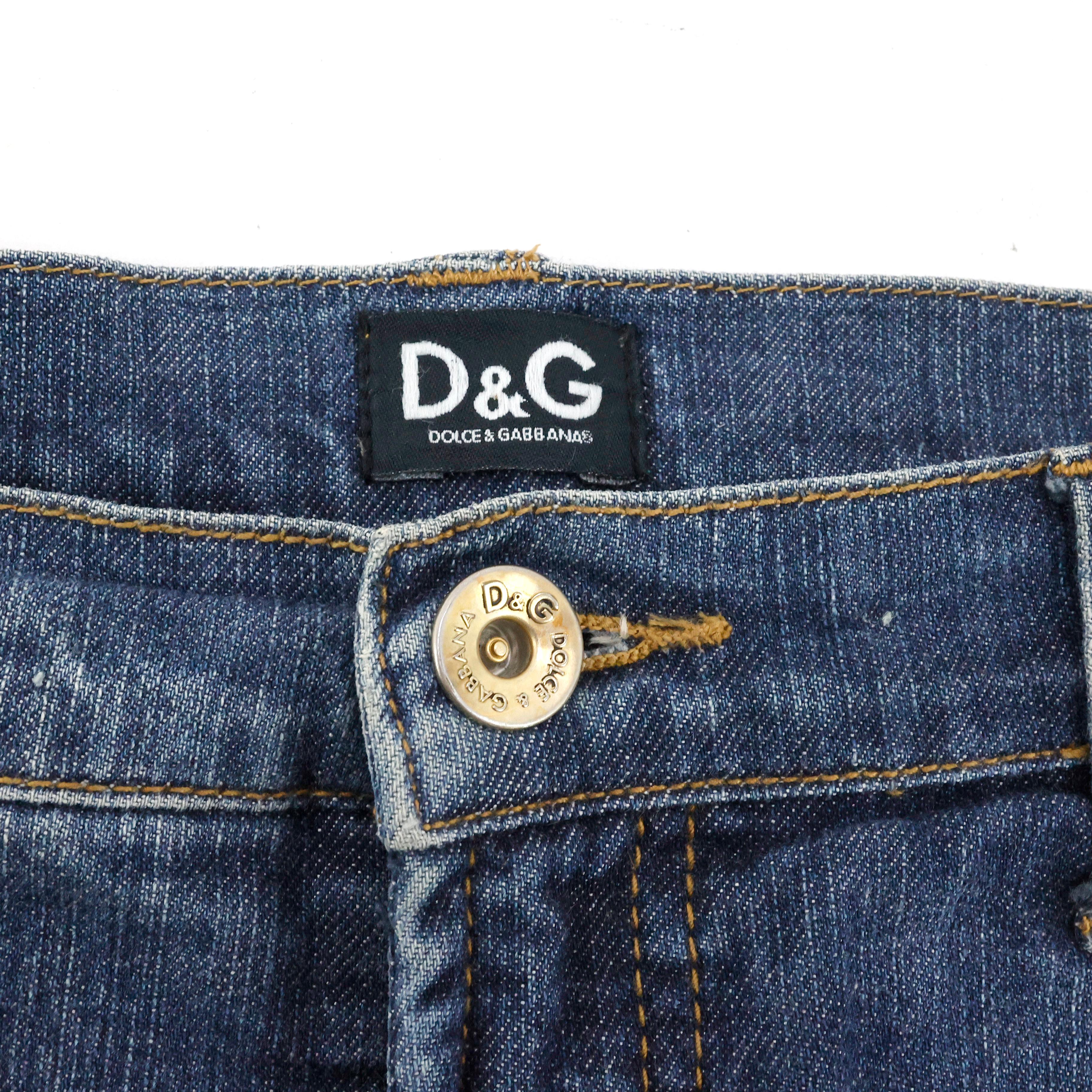 Purple Dolce e Gabbana 2000s Denim mini Skirt