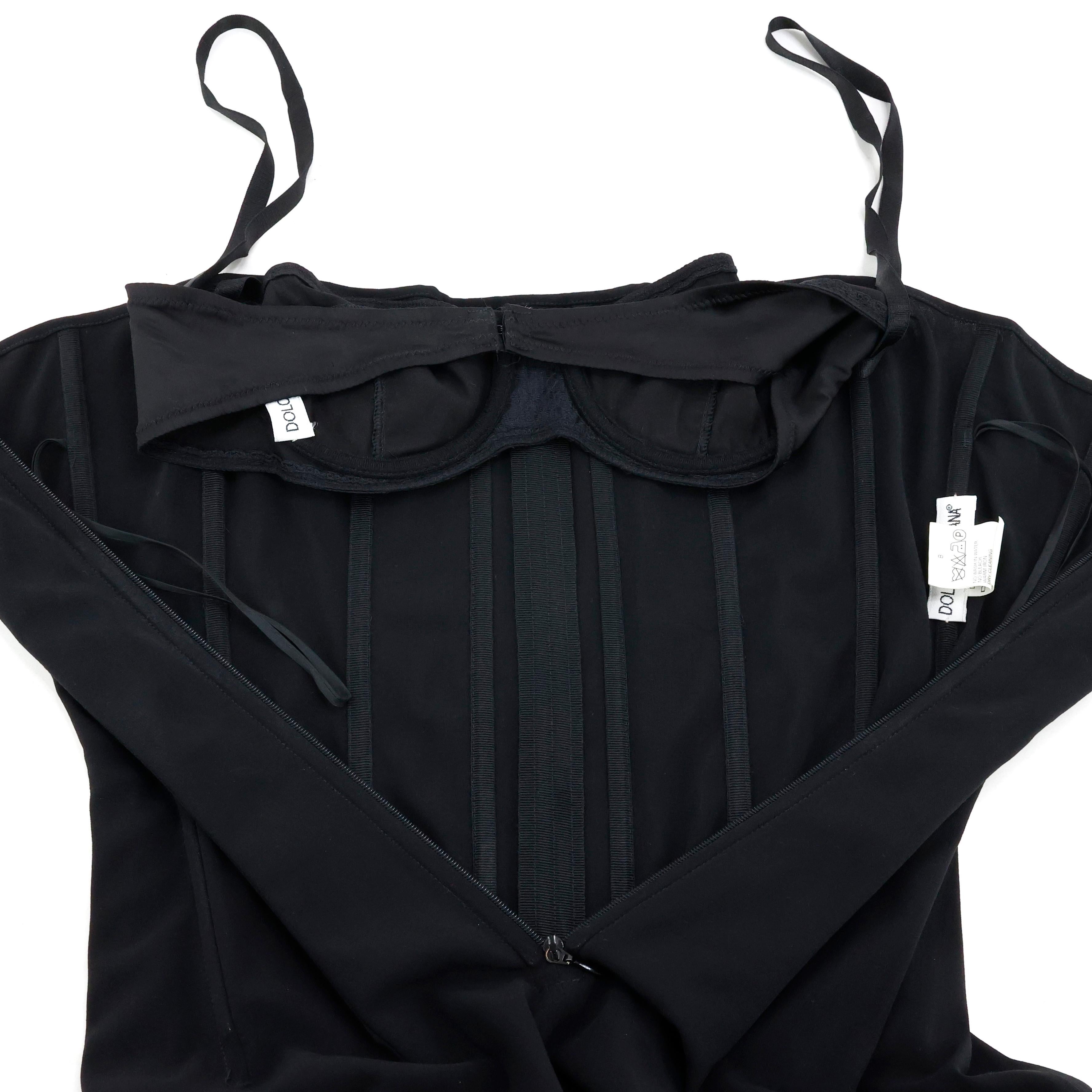 Dolce e Gabbana Black Corset Dress For Sale 1