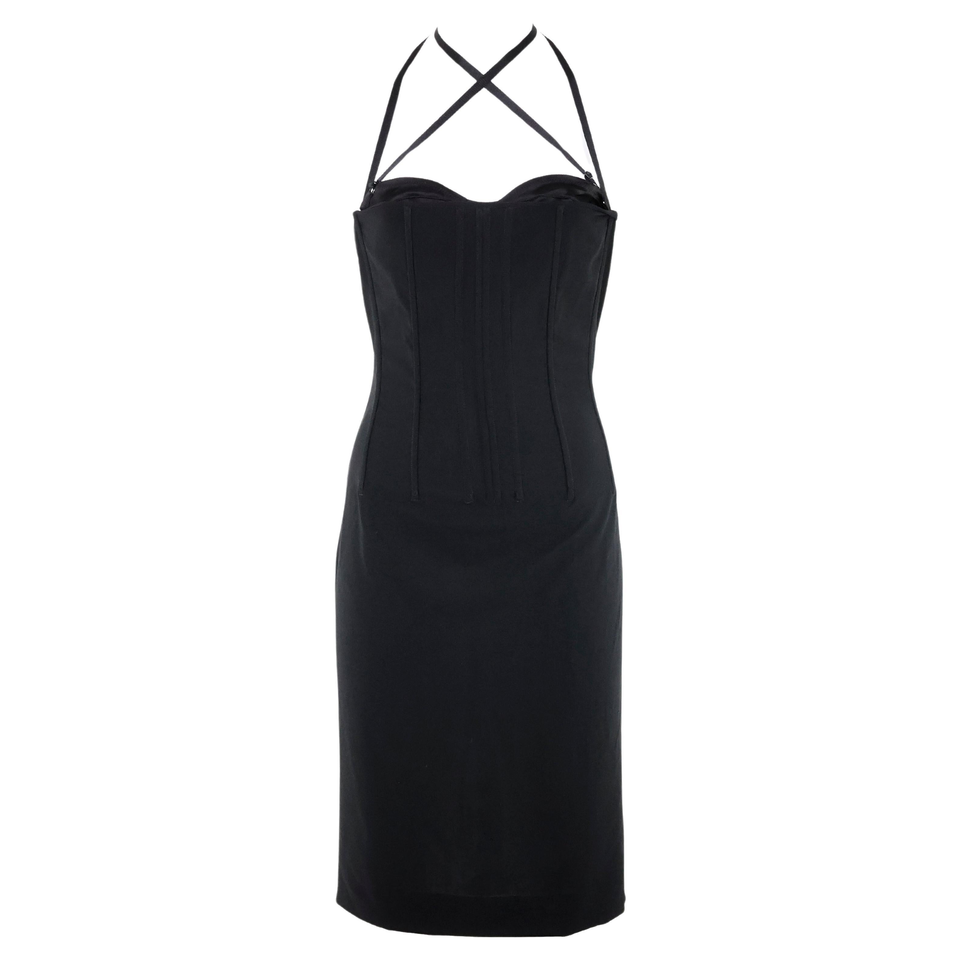 Robe corset noire Dolce e Gabbana en vente