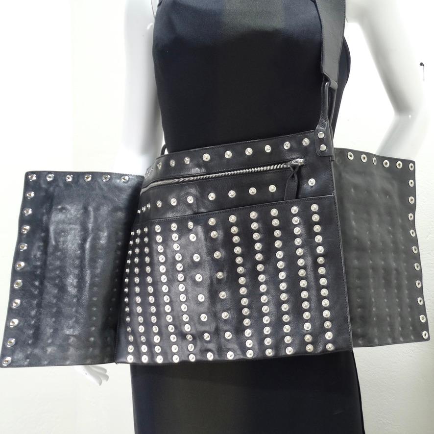 Dolce & Gabana Leather Studded Crossbody Utility Bag In Excellent Condition For Sale In Scottsdale, AZ