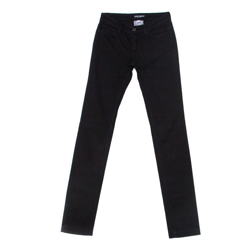 Dolce & Gabanna Black Cotton Striped Texture Pants S