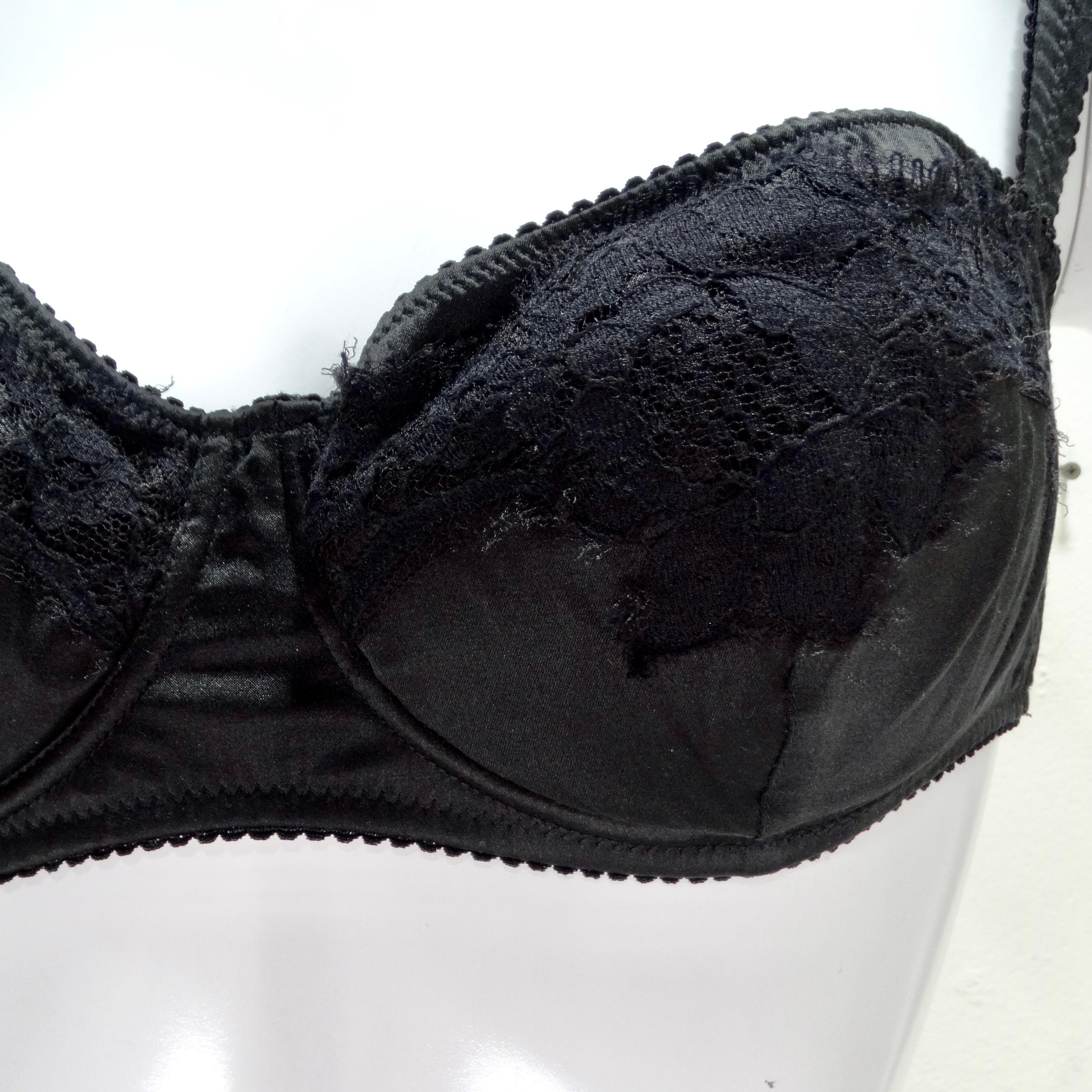 Dolce & Gabanna Black Lace Detail Balconette Bra In Excellent Condition For Sale In Scottsdale, AZ