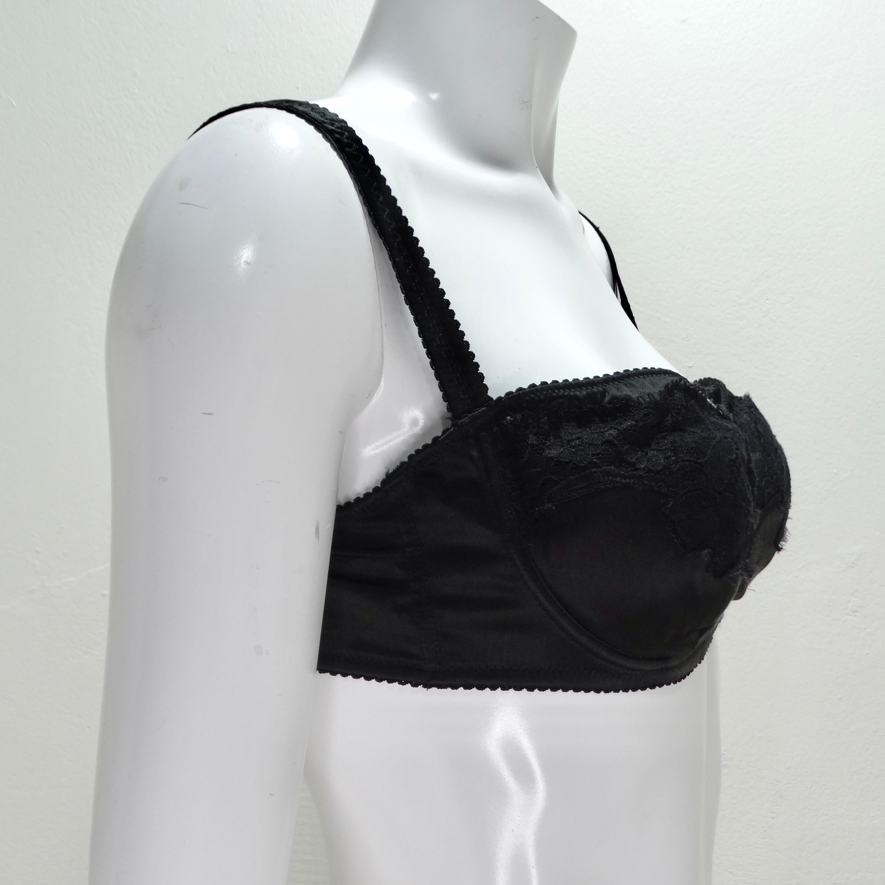Women's or Men's Dolce & Gabanna Black Lace Detail Balconette Bra For Sale