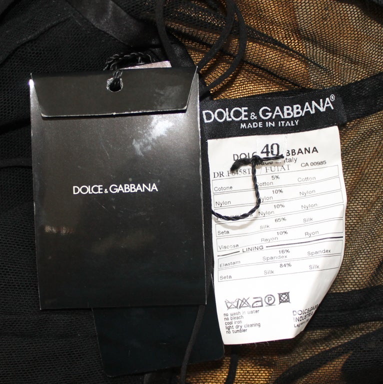 Dolce & Gabanna Black Silk and Lace Cocktail Dress - 4- NWT 3