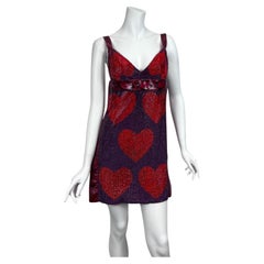 Dolce & Gabanna Crystal Heart Python Mini Dress Taille : 38