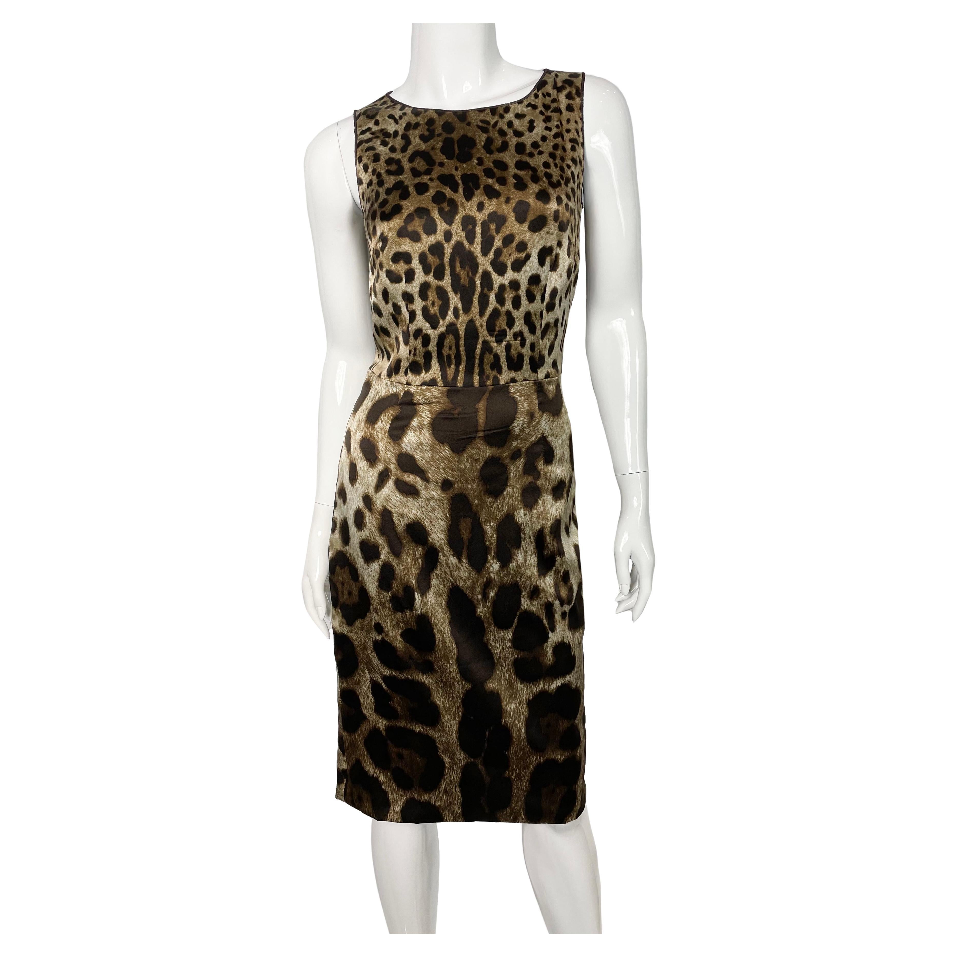 Dolce & Gabanna Kleid aus Seide mit Leopardenmuster, 2000er-Jahre