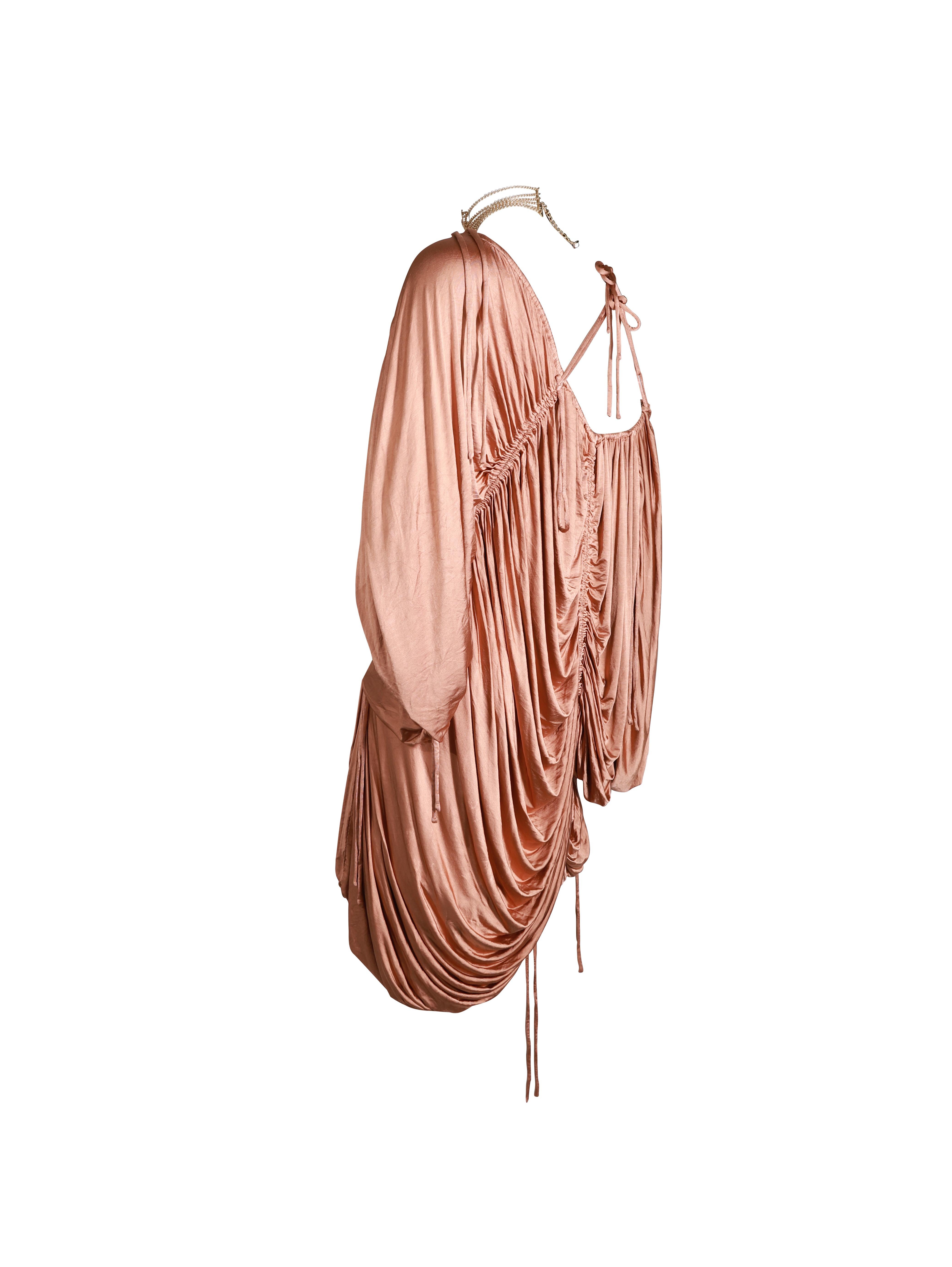 DOLCE & GABANNA - Vestito con drappeggio e cordoncino con volant 