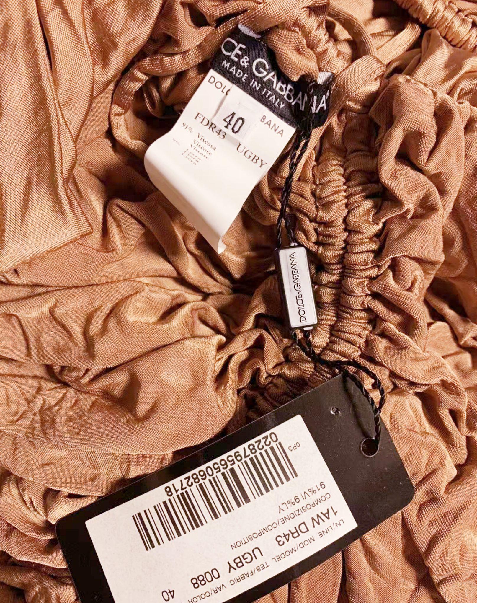 DOLCE & GABANNA - Vestito con drappeggio e cordoncino con volant 