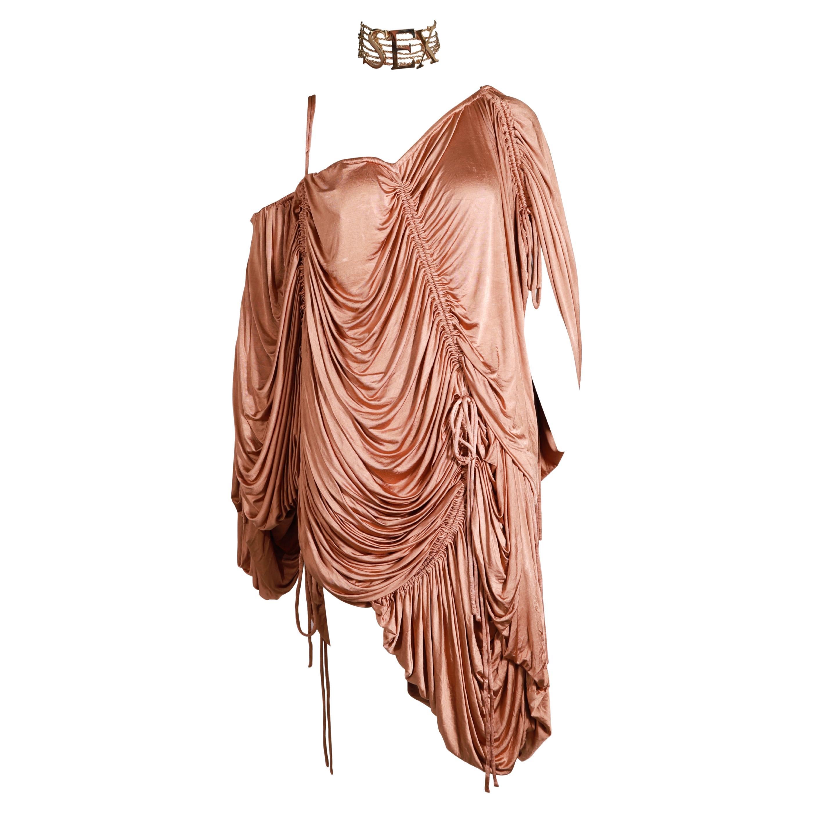 DOLCE & GABANNA - Vestito con drappeggio e cordoncino con volant "Love and Sex" - P/E 2003