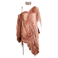DOLCE & GABANNA - Vestito con drappeggio e cordoncino con volant "Love and Sex" - P/E 2003