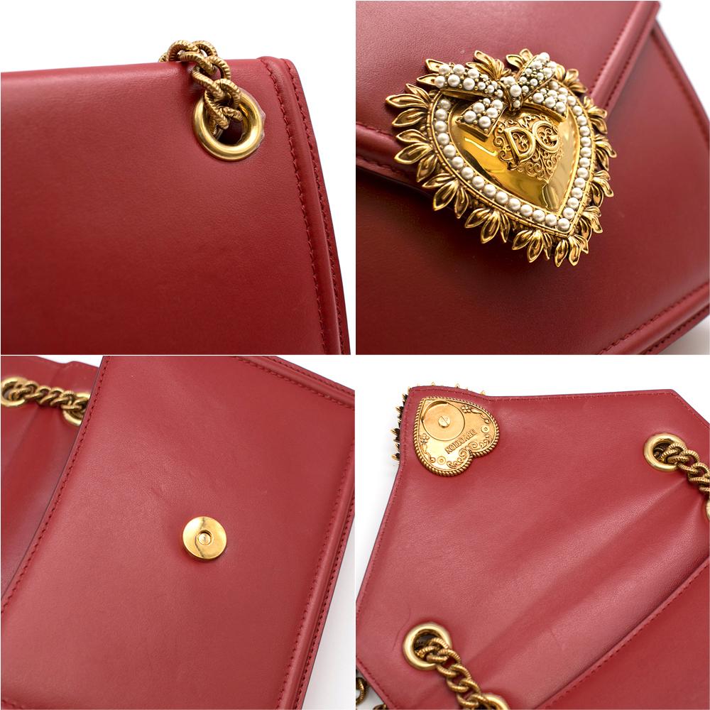 Brown Dolce & Gabanna Small Smooth Calfskin Devotion Bag