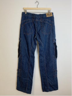 Dolce & Gabanna SS2003 parachute carpenter cargo denim blue